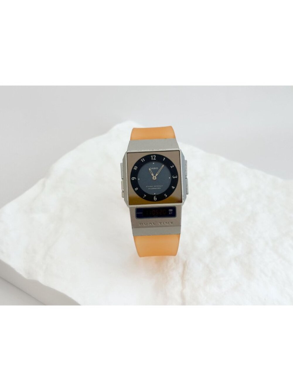 CASIO FS-01 2324 Orange & Blue Illuminator Dual Time Japanese 90's Film Watch - Picture 5 of 16